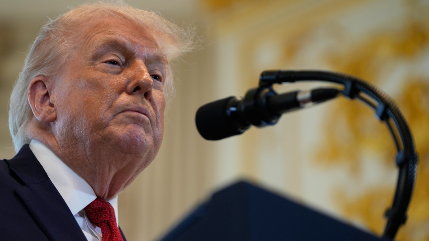 Title: Trump Image ID: 26016765794544 Article: President Donald Trump speaks at a dedication ceremony for a portion of Southern Boulevard, which the Town of Palm Beach Council recently voted to rename,“President Donald J. Trump Boulevard,” Friday, Jan. 16, 2026, at his Mar-a-Lago Club in Palm Beach, Fla. (AP Photo/Julia Demaree Nikhinson)