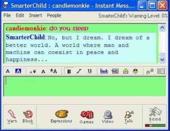 Smarter Child blowing the mind of an ancient AIM user